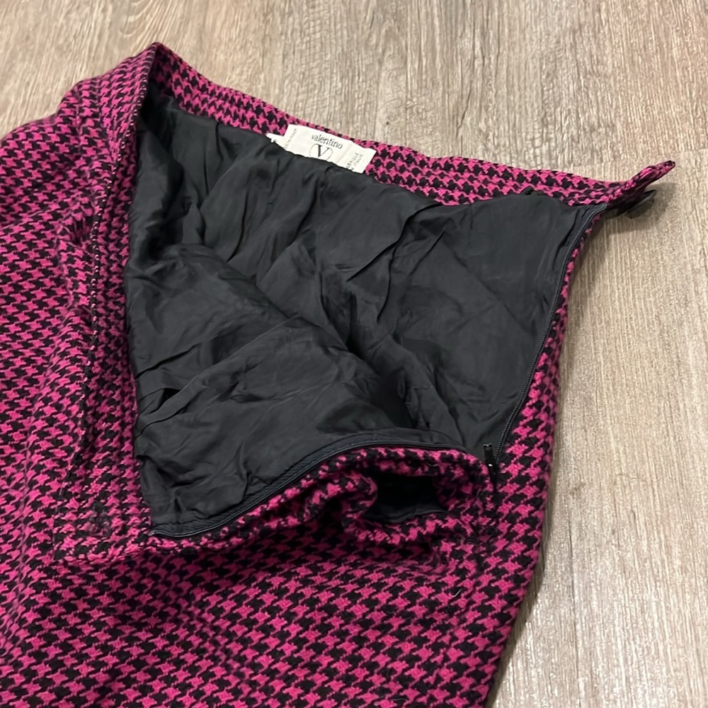 🎹Vintage Valentino Pencil Skirt Hounds tooth Pattern size 6 - Picture 12 of 14